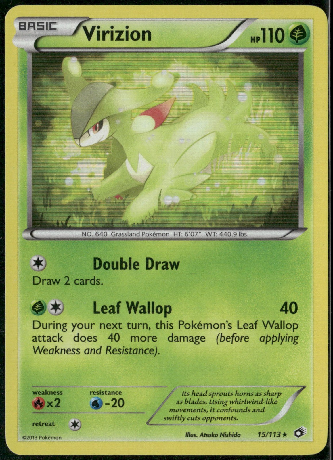 Virizion Holo Rare Legendary Treasures 15/113 NM
