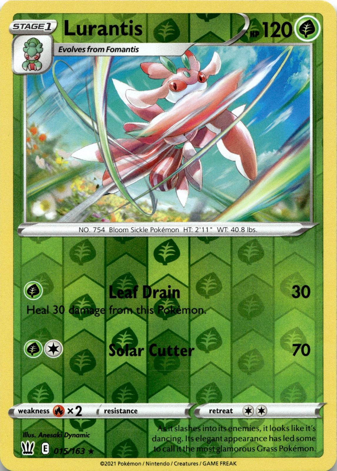 Lurantis 015/163 Holo Rare Battle Styles Pokemon Near Mint