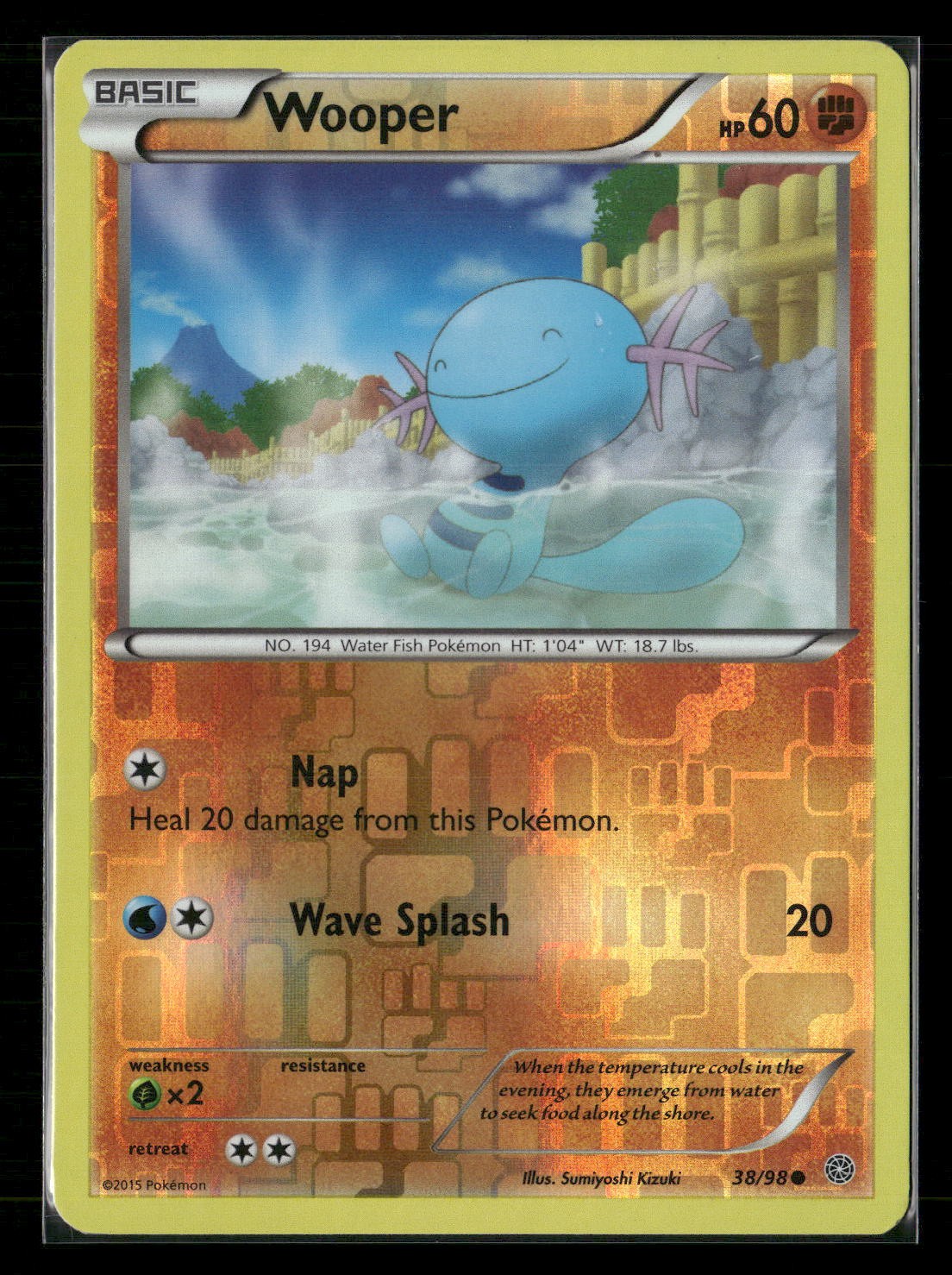 Wooper Reverse Holo Common XY - Ancient Origins 38/98 NM