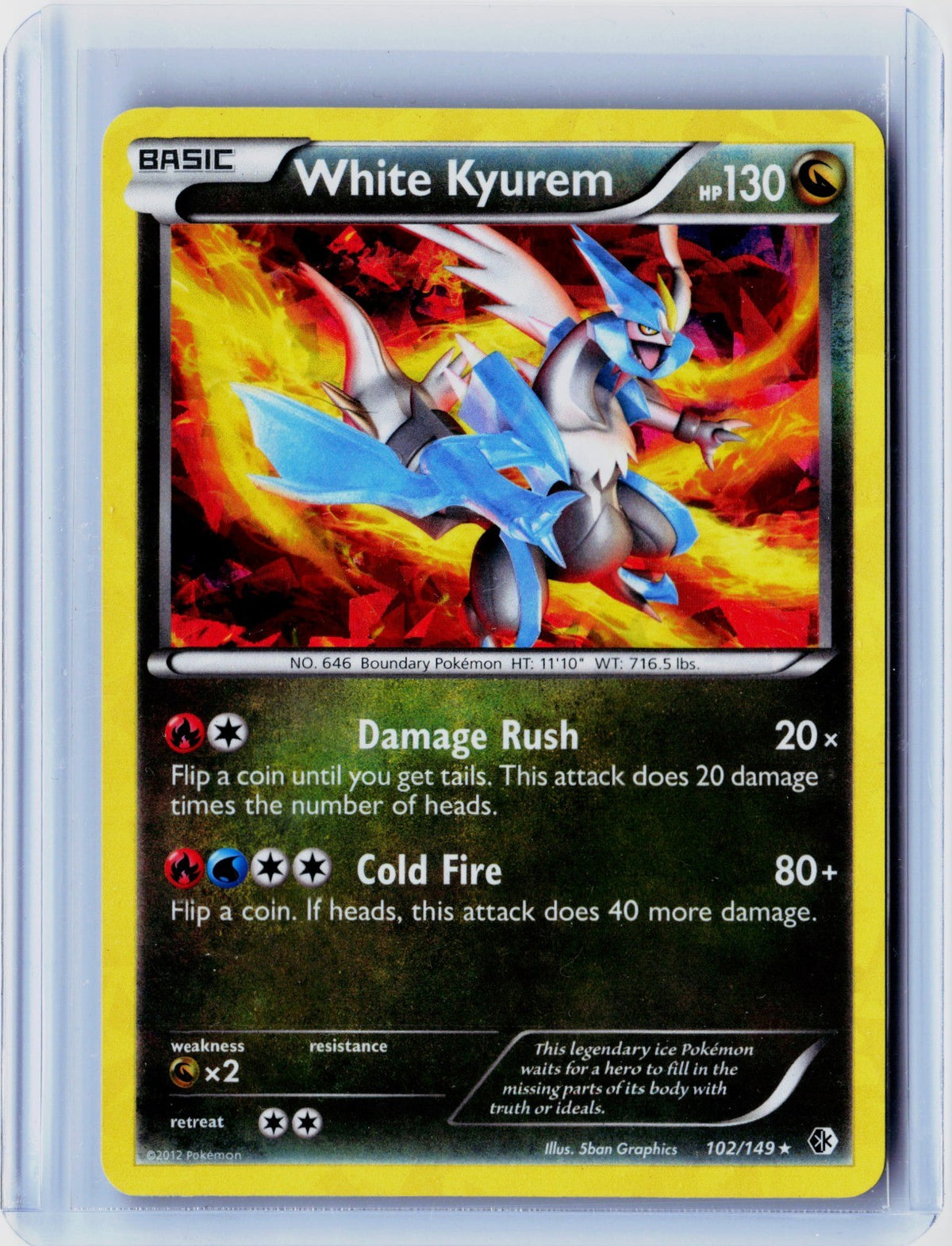 White Kyurem (BW Boundaries Crossed) Holo Rare Deck Exclusives 102/149 NM