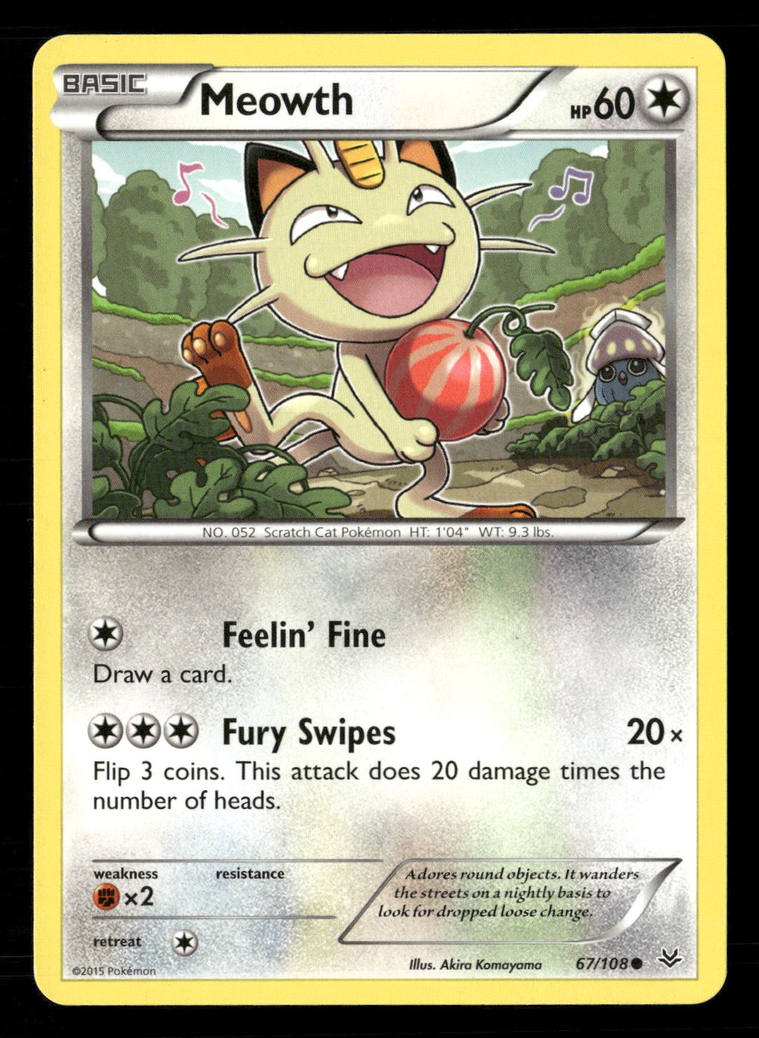 Meowth Common XY - Roaring Skies 67/108 NM
