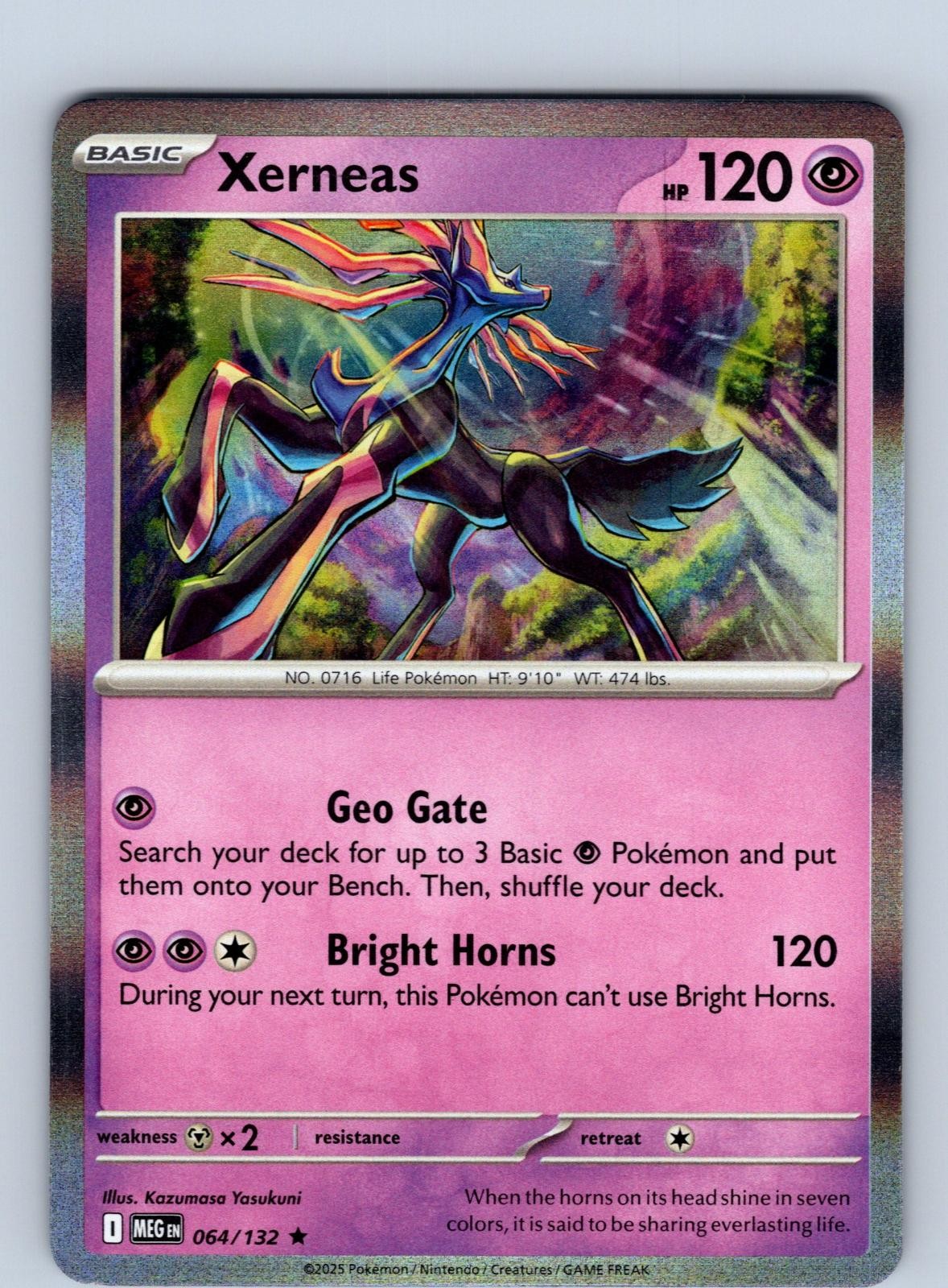 Xerneas 064/132 Rare Mega Evolution Pokemon Holo Near Mint