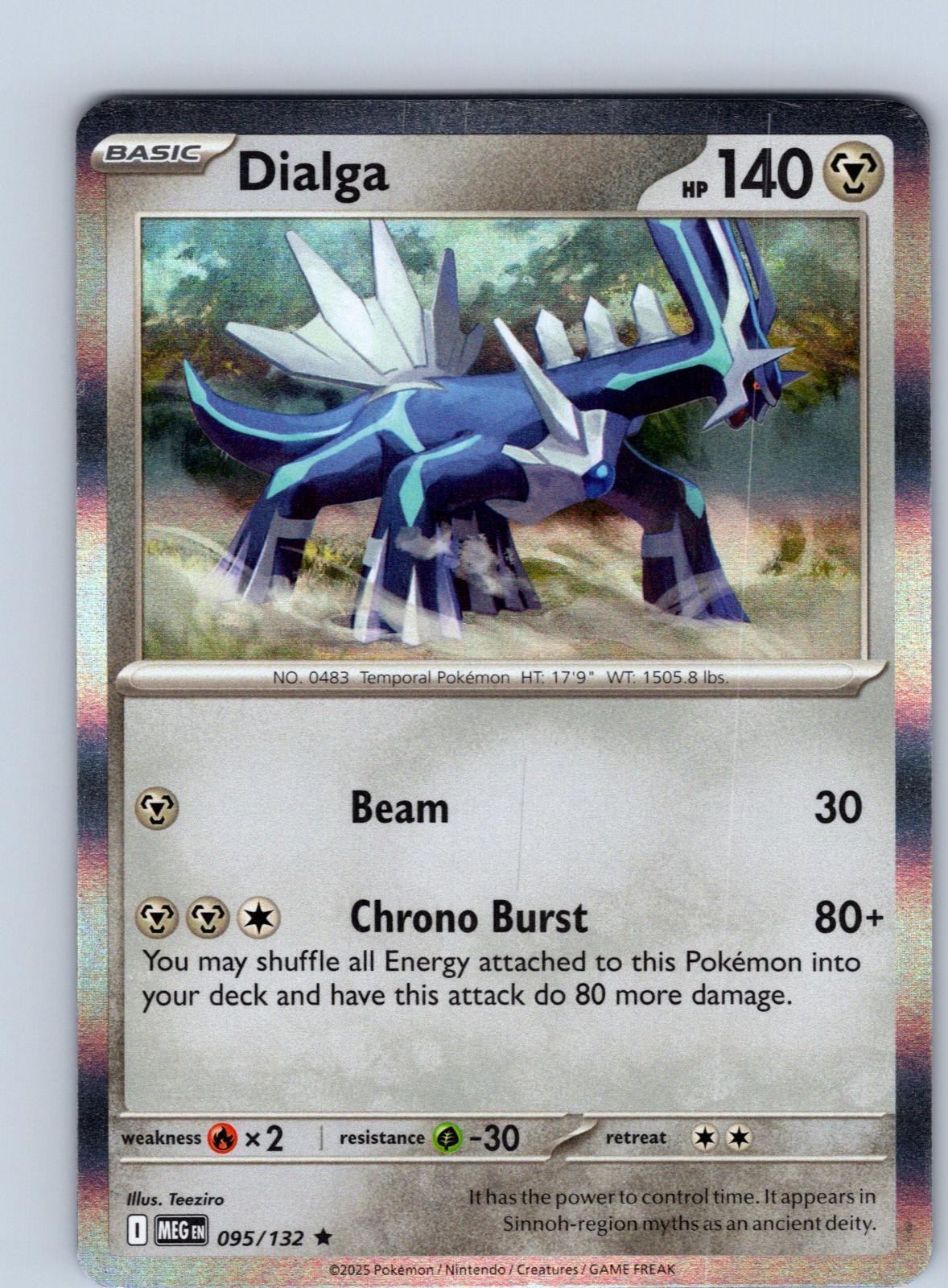 Dialga 095/132 Rare Mega Evolution Pokemon Holo Near Mint