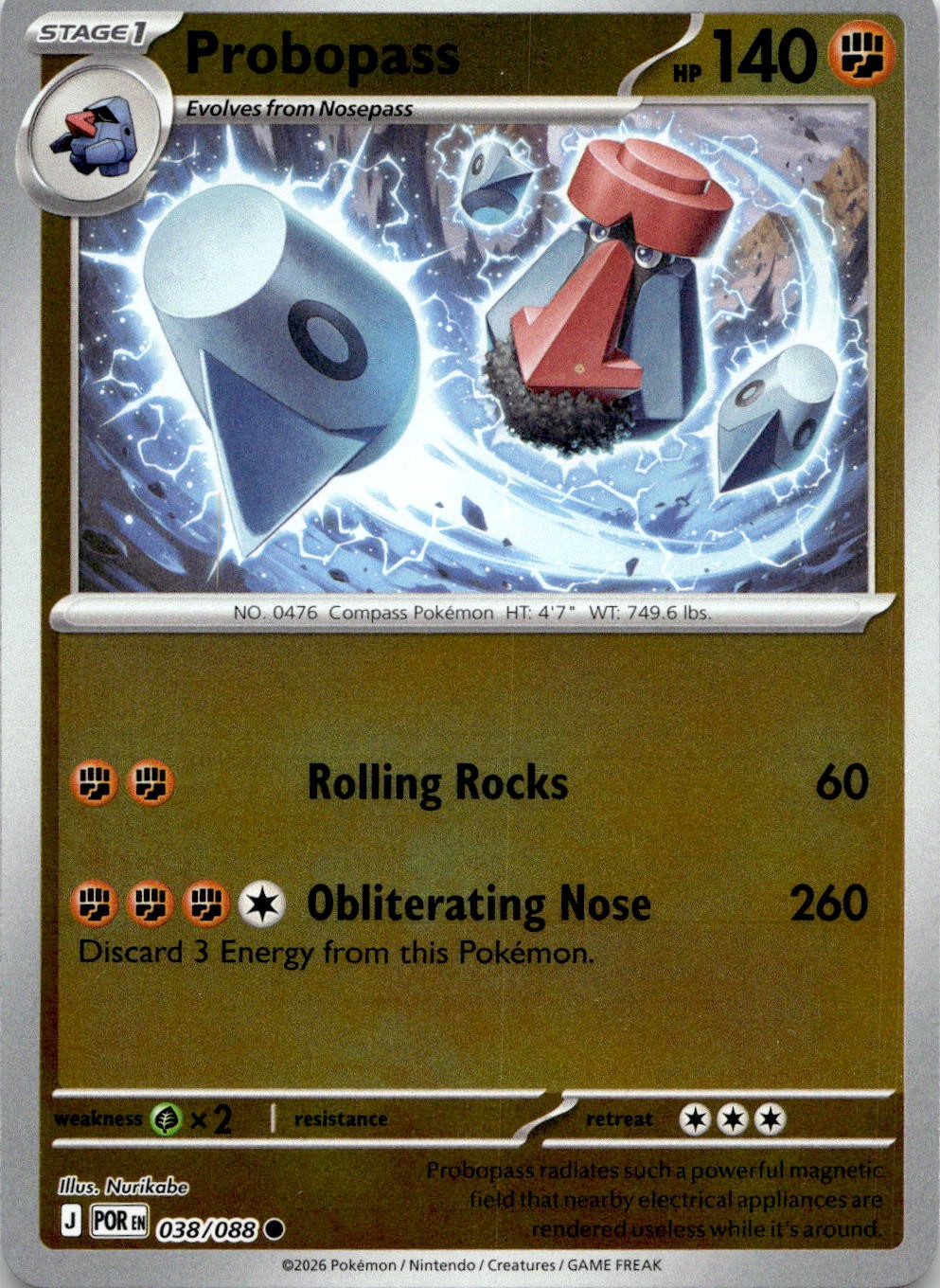 Probopass 038/088 Common Perfect Order Pokemon Reverse Holo Near Mint