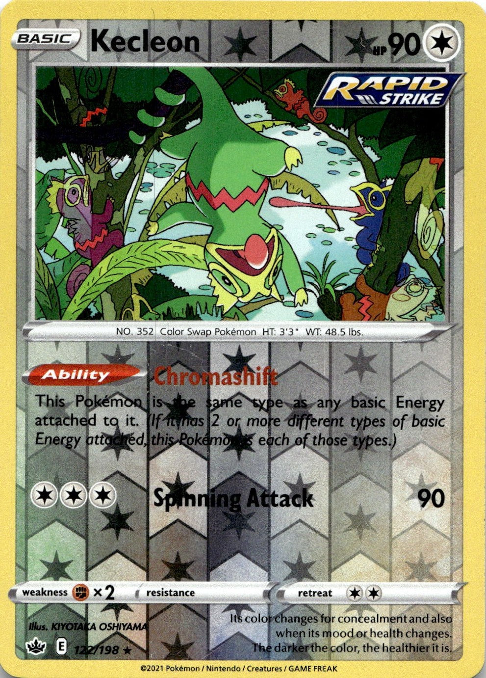 Kecleon 122/198 Rare Chilling Reign Pokemon Reverse Holo Lightly Played