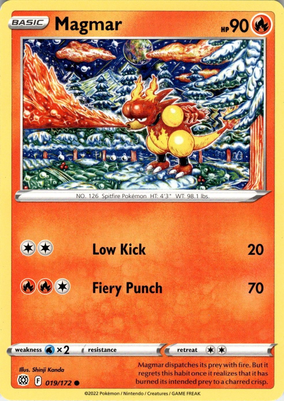 Magmar 019/172 Common Brilliant Stars Pokemon Near Mint