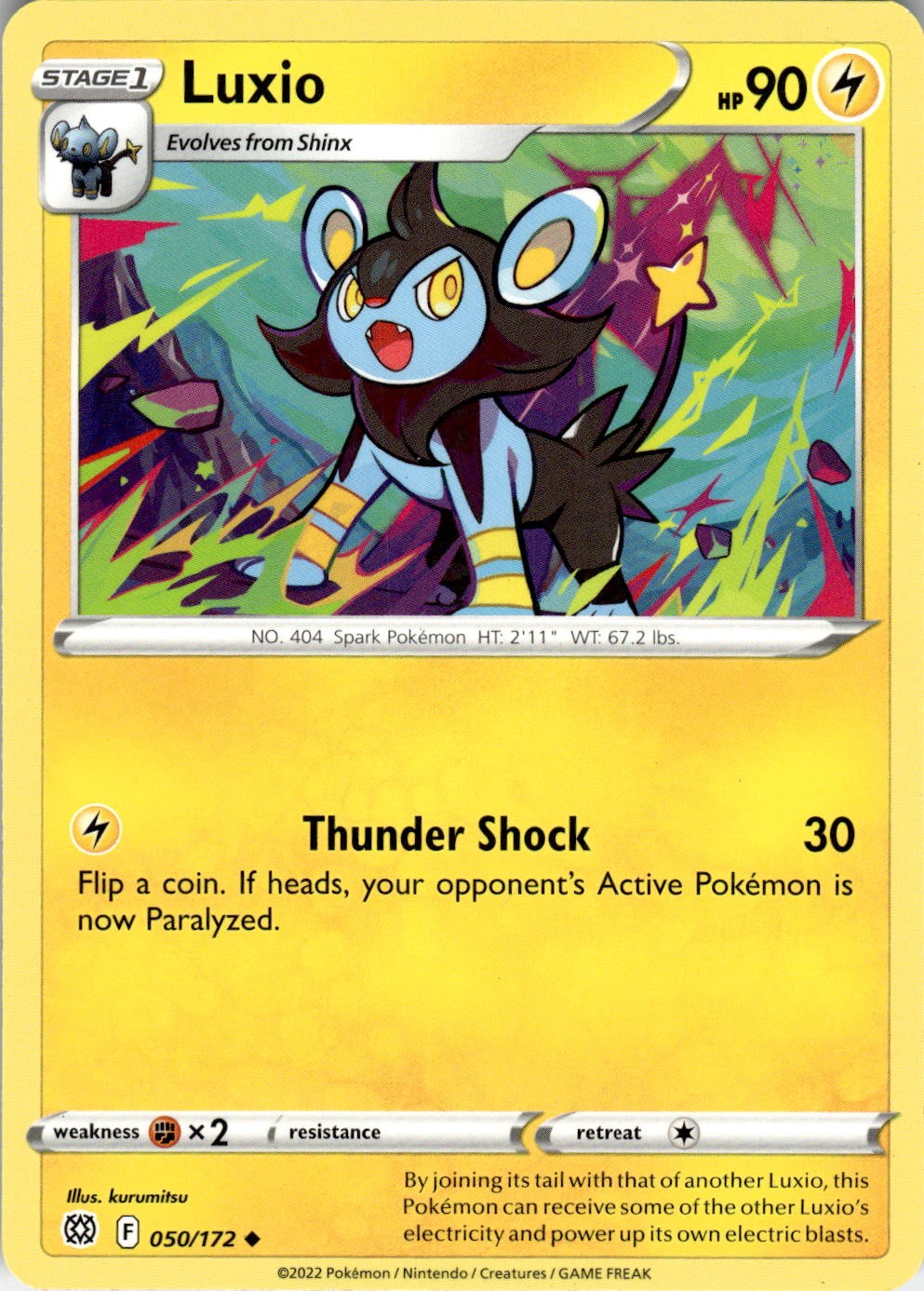 Luxio 050/172 Uncommon Brilliant Stars Pokemon Near Mint