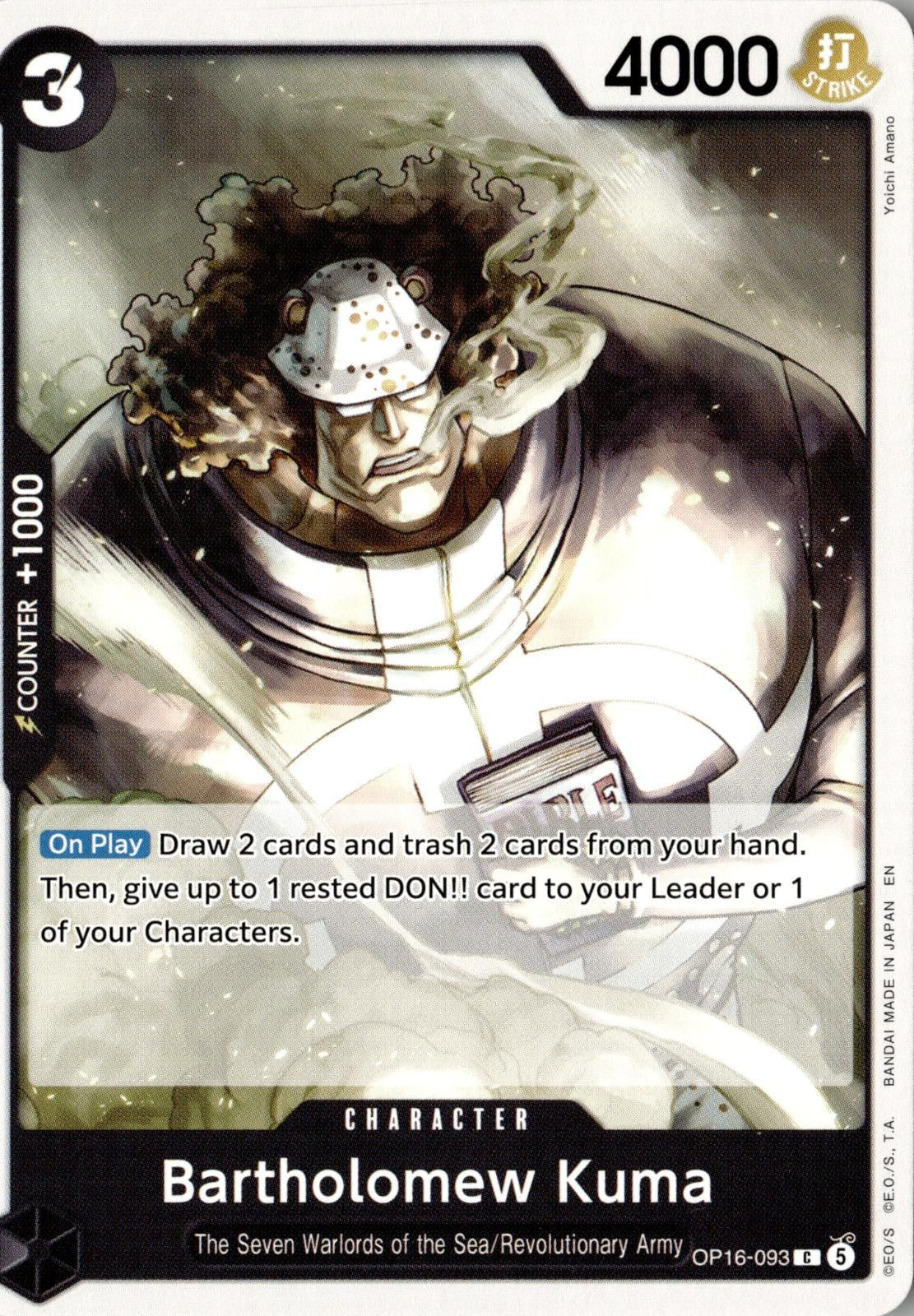 2026 ONE PIECE BARTHOLOMEW KUMA (093) OP16-093 COMMON THE TIME OF BATTLE NM