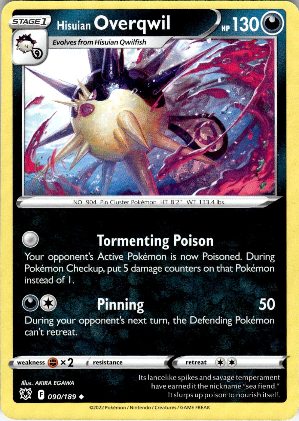 Hisuian Overqwil 090/189 Uncommon Astral Radiance Pokemon Near Mint