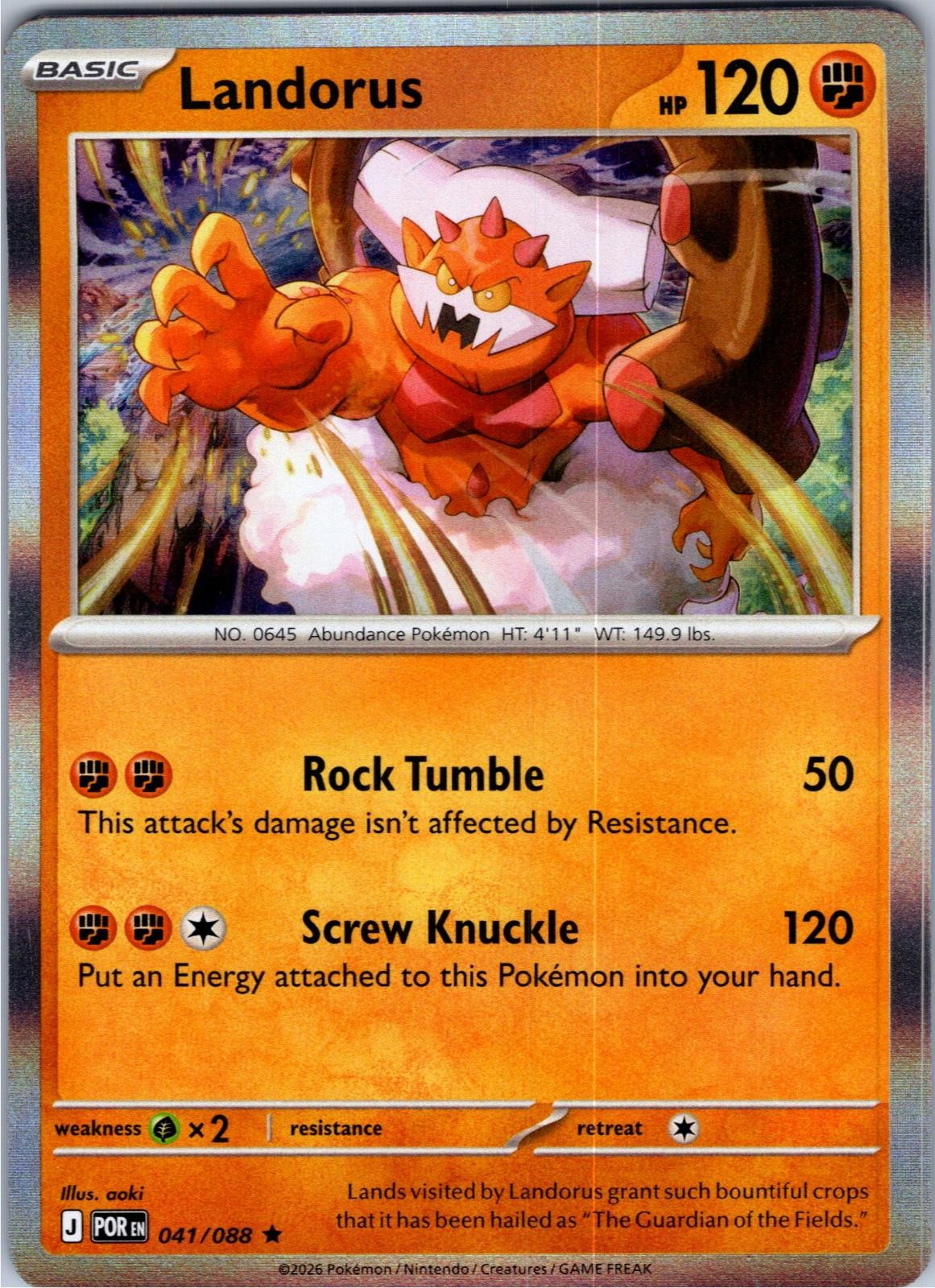 Landorus 041/088 Rare Perfect Order Pokemon Holo Lightly Played