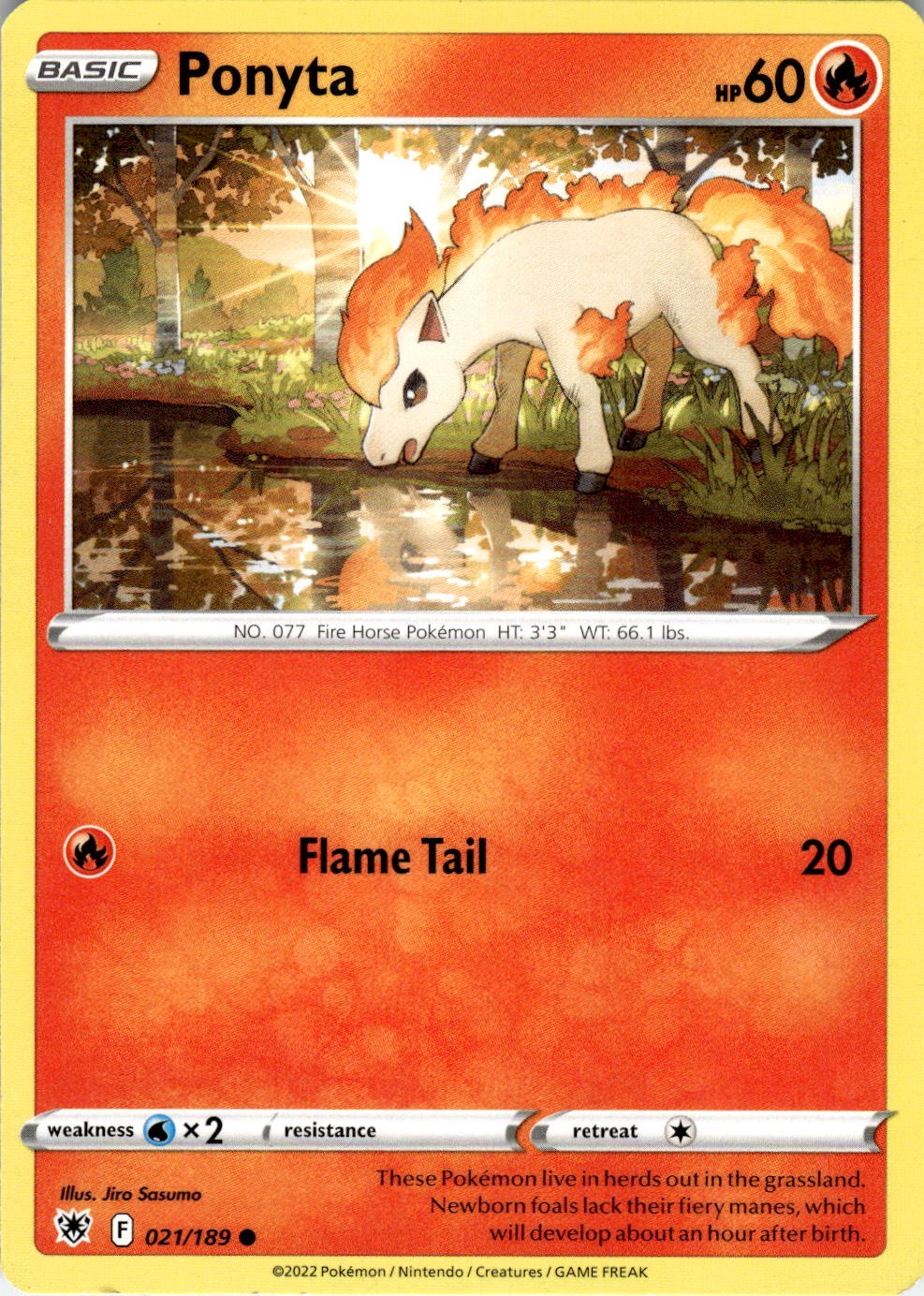 Ponyta 021/189 Common Astral Radiance Pokemon Near Mint