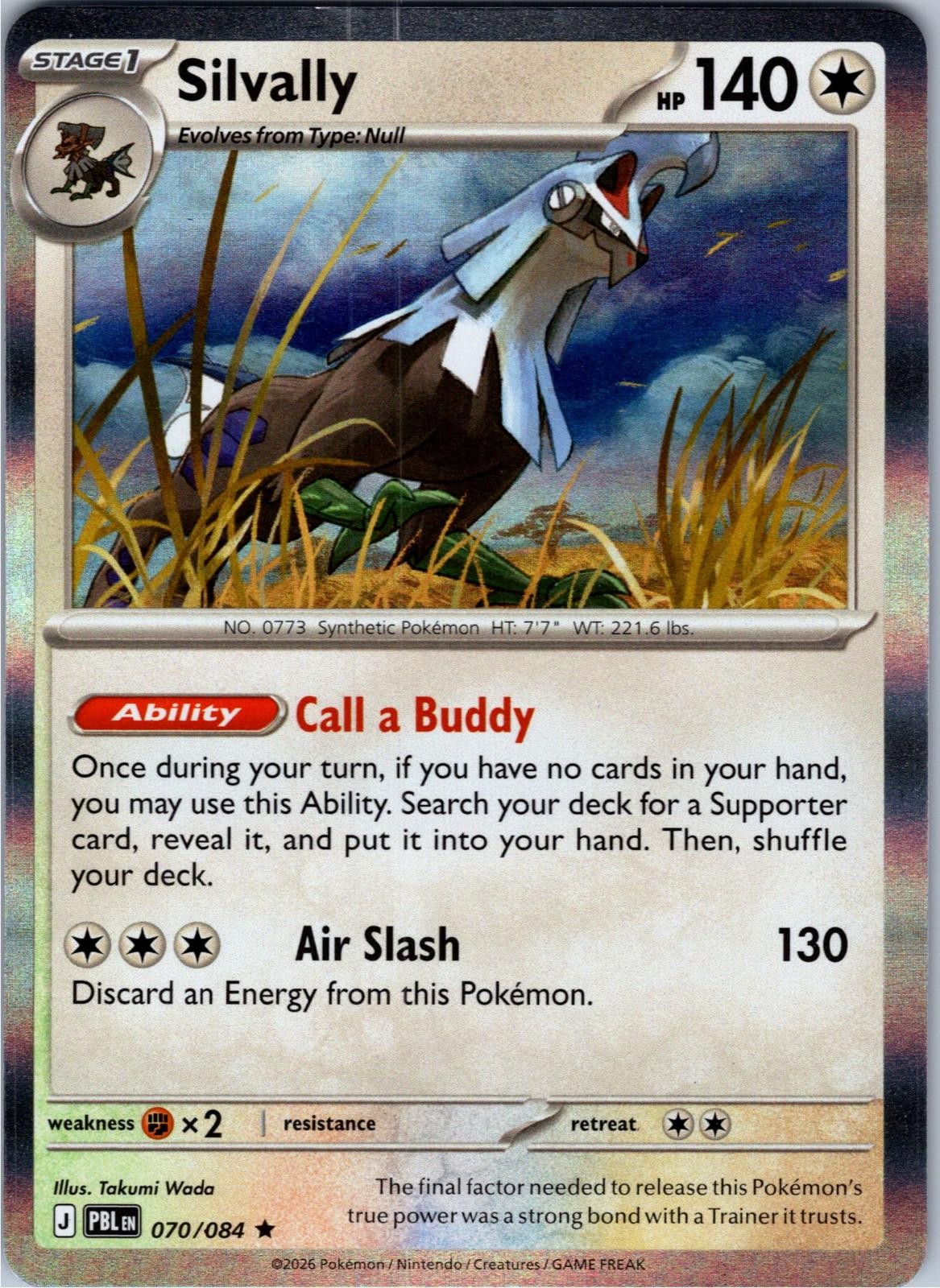 Silvally 070/084 Rare Pitch Black Pokemon Holo Near Mint