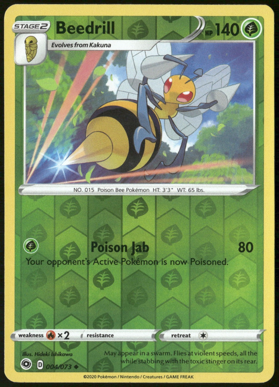 Beedrill Reverse Holo Uncommon Champion's Path 04/73 NM