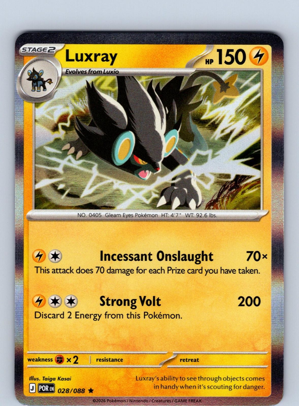 Luxray 028/088 Rare Perfect Order Pokemon Holo Near Mint