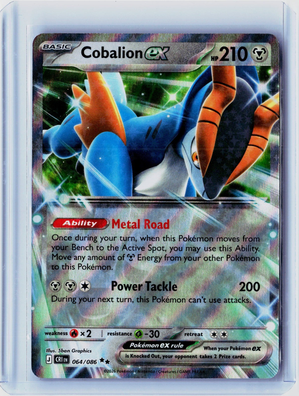 Cobalion ex Holo Double Rare ME04: Chaos Rising 064/086 NM