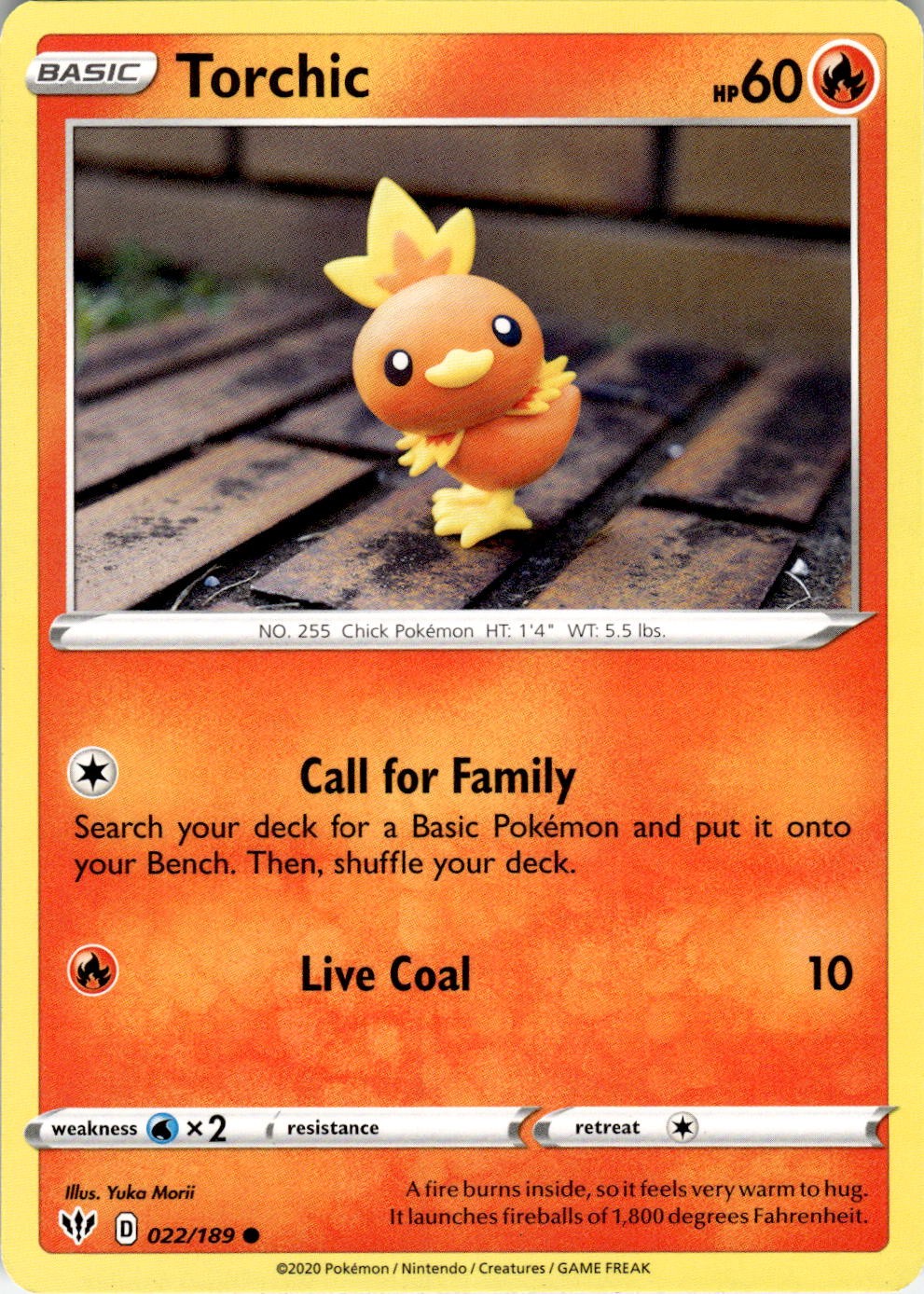 Torchic 022/189 Common Darkness Ablaze Pokemon Lightly Played
