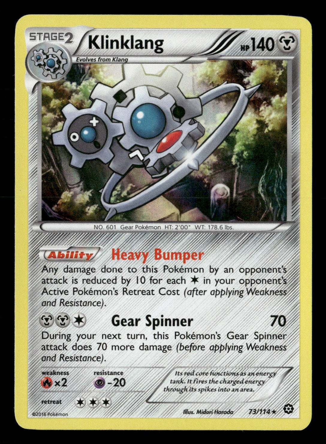 Klinklang Holo Rare XY - Steam Siege 73/114 NM