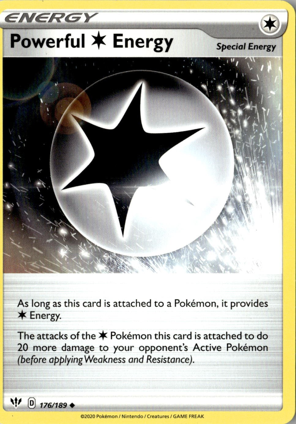 2020 POKEMON POWERFUL COLORLESS ENERGY 176/189 UNCOMMON DARKNESS ABLAZE NM