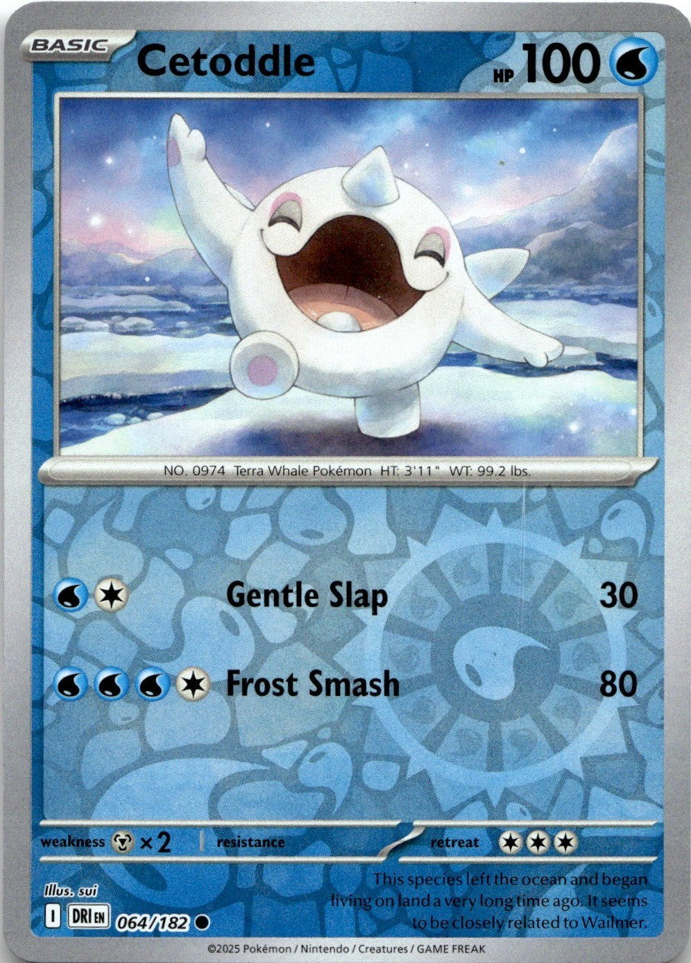 Cetoddle 064/182 Common Destined Rivals Pokemon Reverse Holo Near Mint