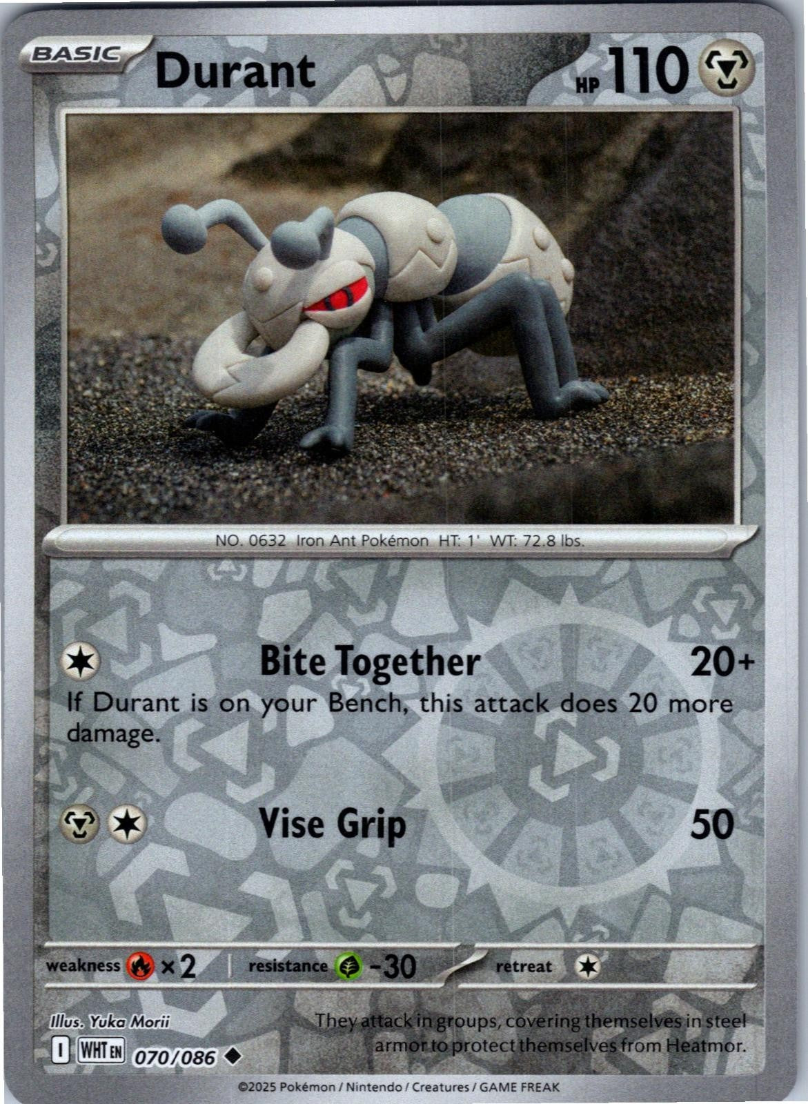 Durant 070/086 Uncommon White Flare Pokemon Lightly Played