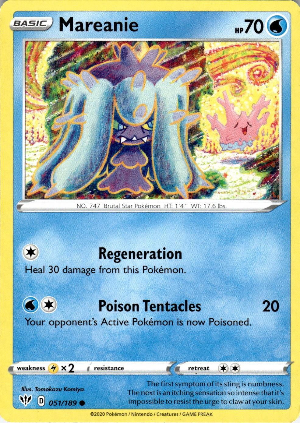 Mareanie 051/189 Common Darkness Ablaze Pokemon Near Mint