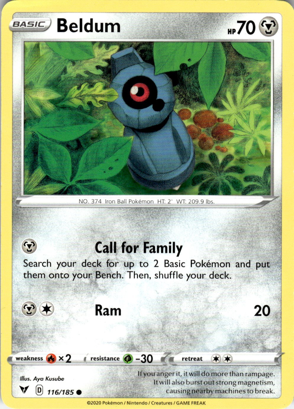 Beldum 116/185 Common Vivid Voltage Pokemon Near Mint