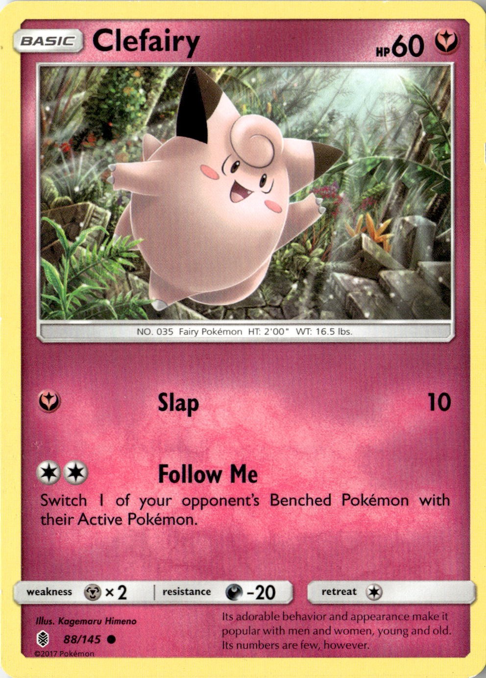 2017 POKEMON CLEFAIRY 88/145 COMMON GUARDIANS RISING NEAR MINT