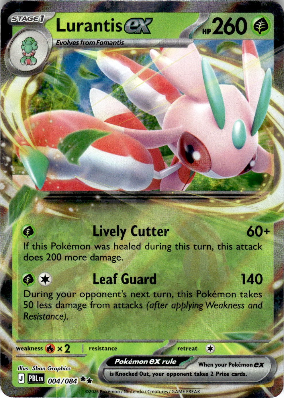 Lurantis ex 004/084 Double Rare Pitch Black Pokemon Holo Near Mint