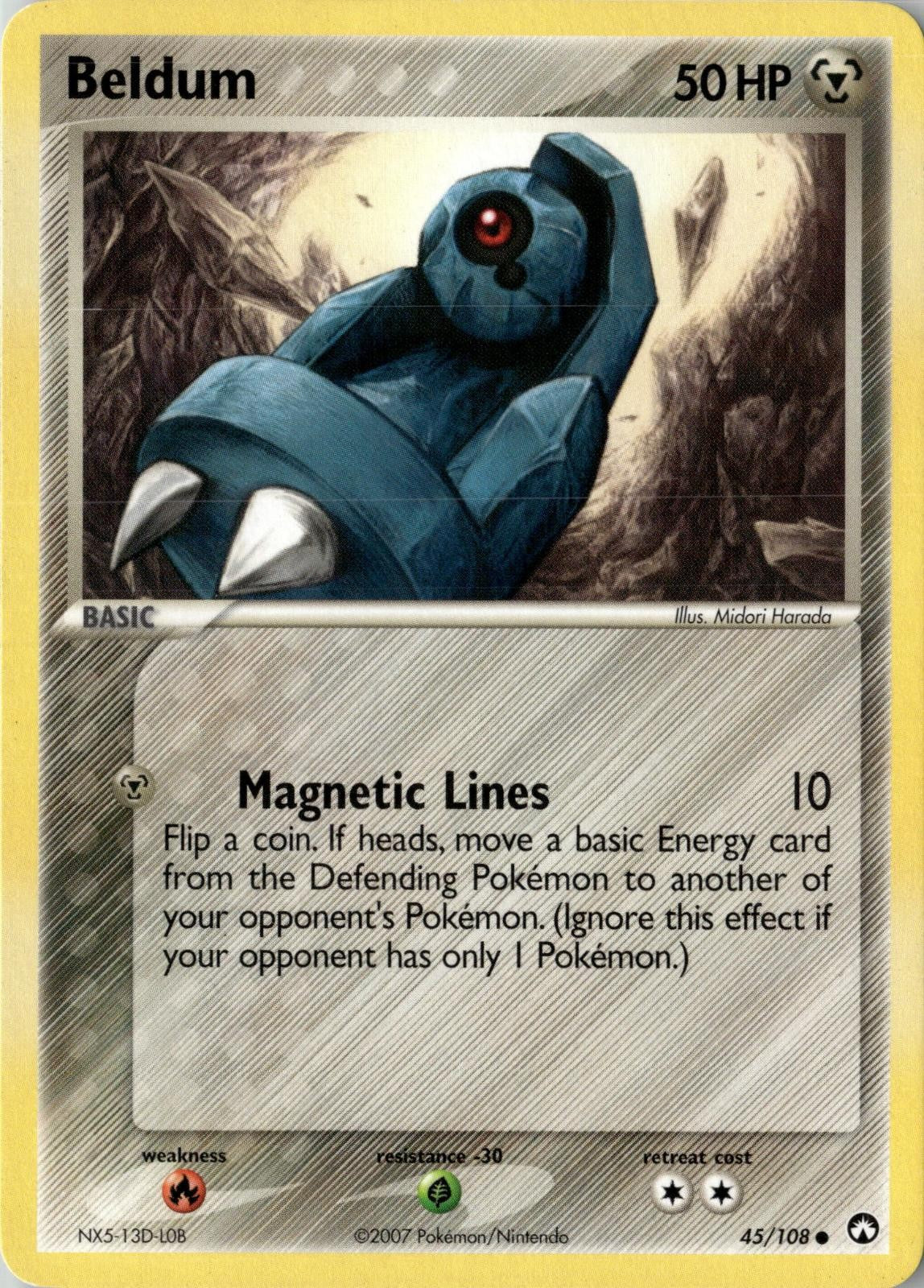2007 POKEMON BELDUM 45/108 COMMON POWER KEEPERS NEAR MINT
