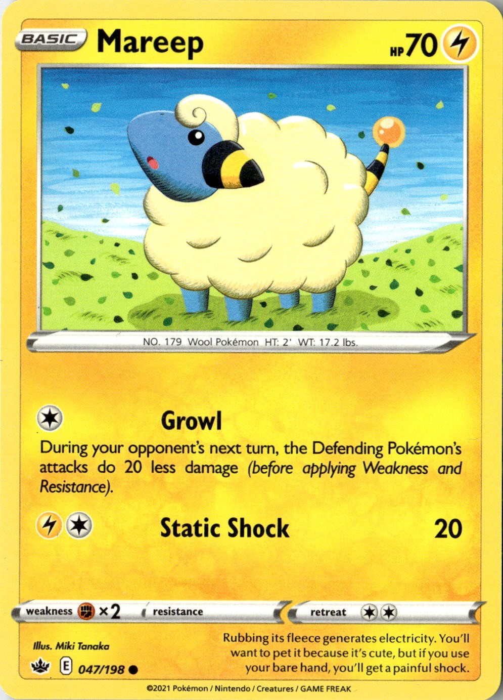 2021 POKEMON MAREEP 047/198 COMMON CHILLING REIGN NEAR MINT
