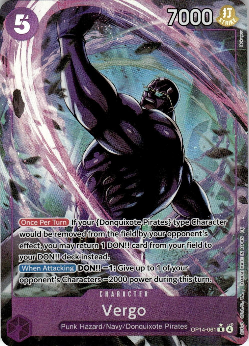 2026 ONE PIECE VERGO (ALTERNATE ART) OP14-061 RARE THE AZURE SEA'S SEVEN FOIL NM