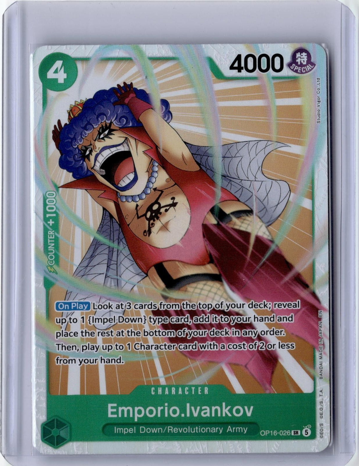 ONE PIECE EMPORIO.IVANKOV (026) OP16-026 SUPER RARE THE TIME OF BATTLE FOIL NM