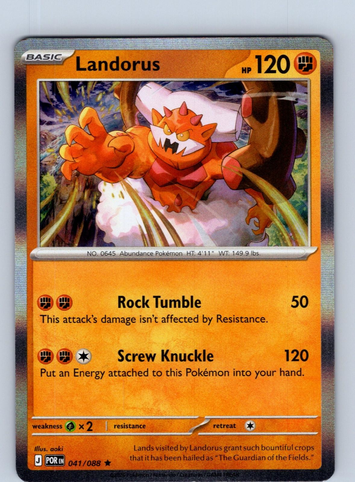 Landorus 041/088 Rare Perfect Order Pokemon Holo Near Mint