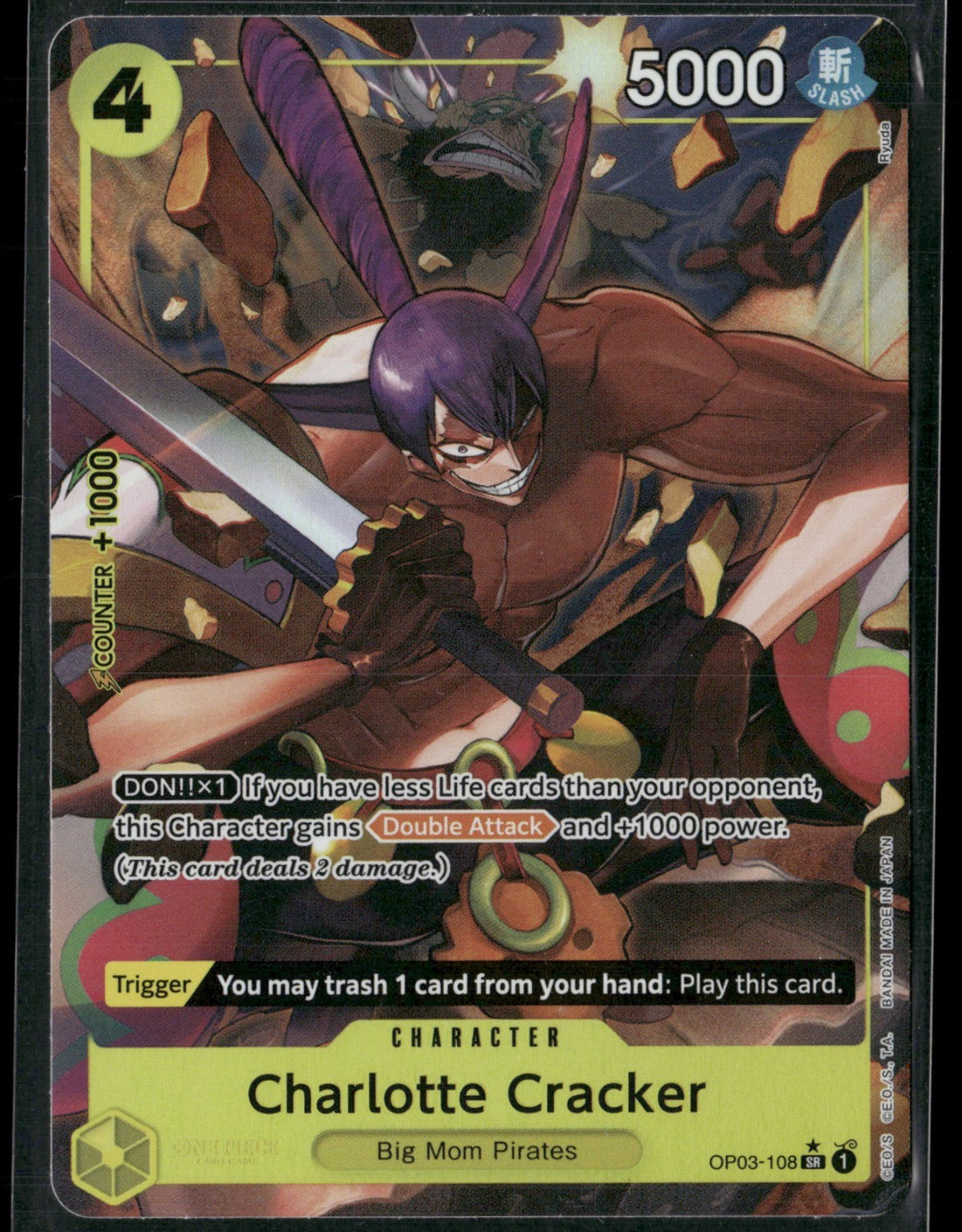 Charlotte Cracker (Alternate Art) Foil SR Premium Booster -The Best- OP03-108 NM