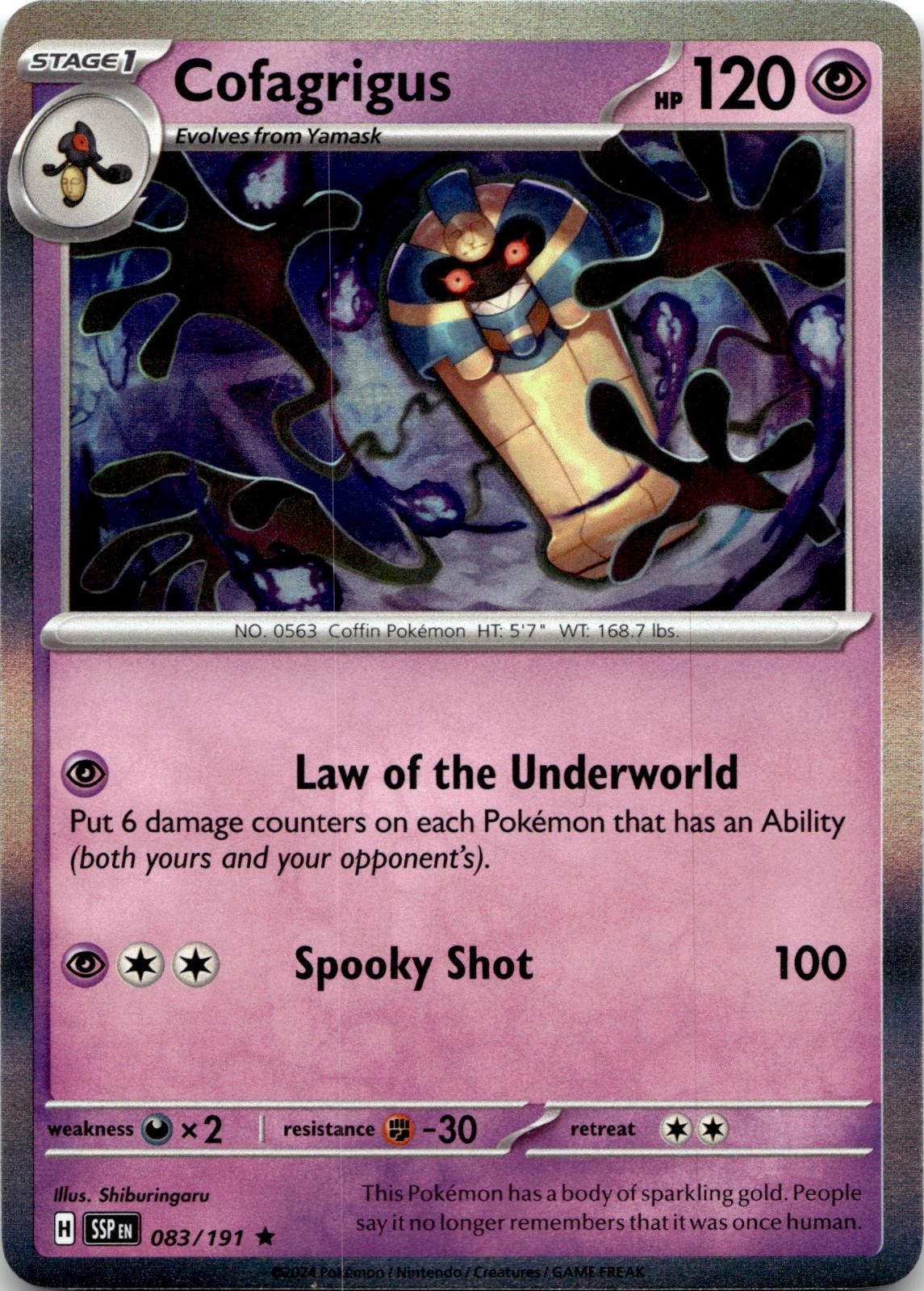 Cofagrigus 083/191 Rare Surging Sparks Pokemon Holo Near Mint