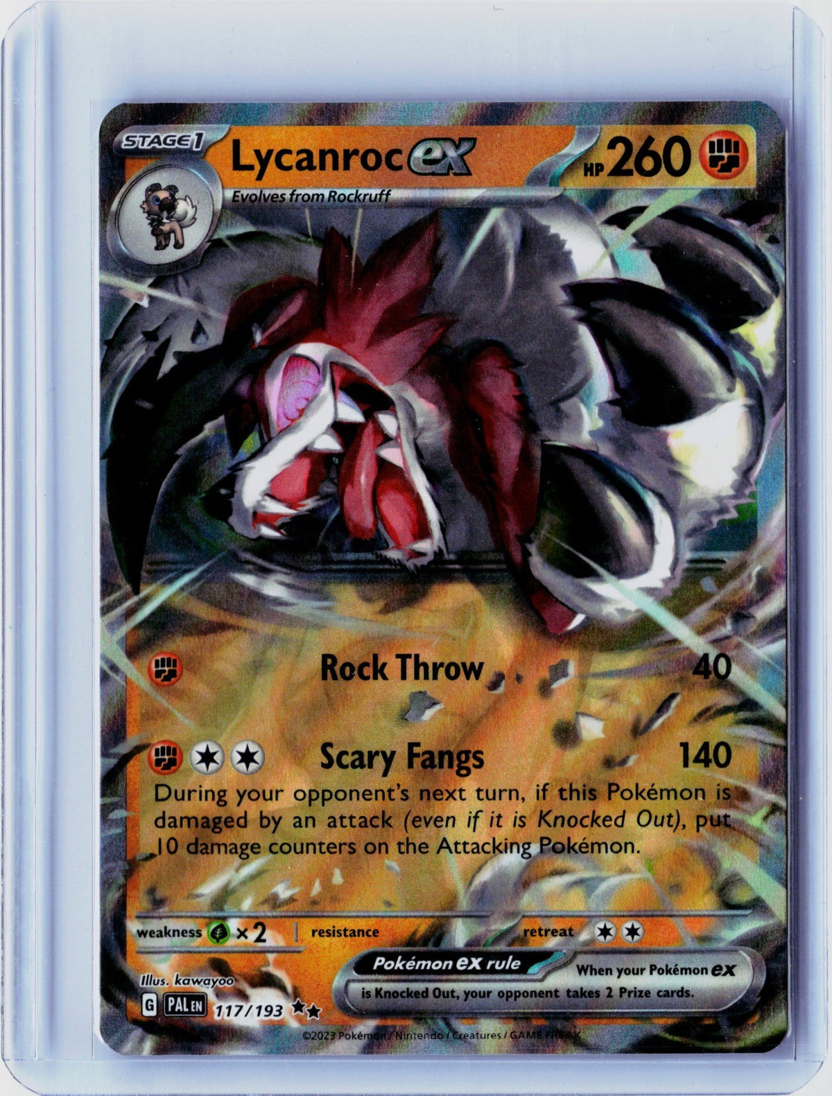 Lycanroc ex Holo Double Rare SV02: Paldea Evolved 117/193 NM