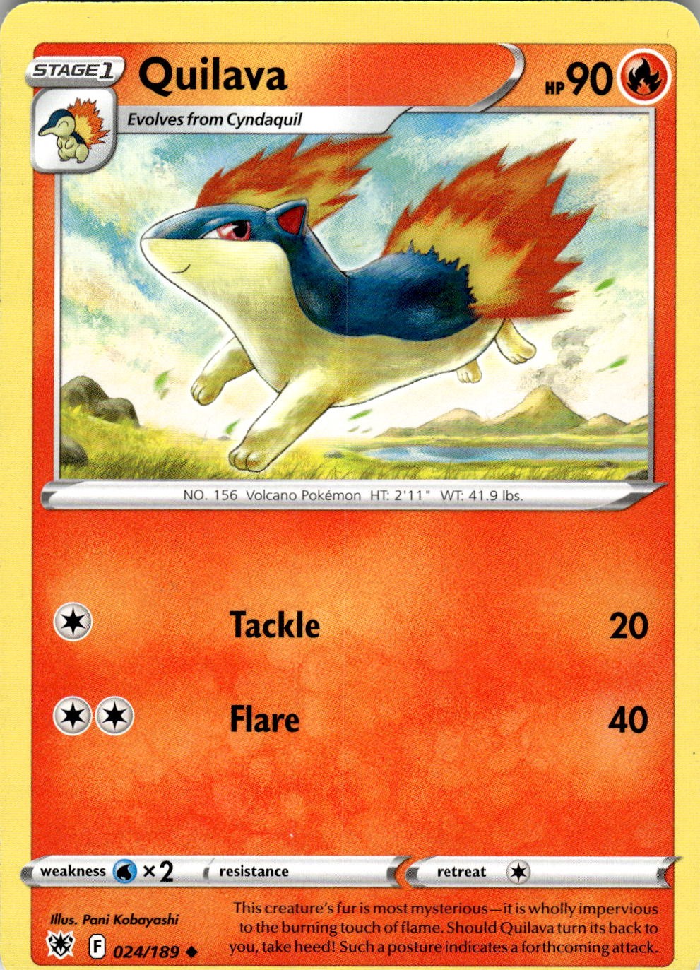 Quilava 024/189 Uncommon Astral Radiance Pokemon Near Mint