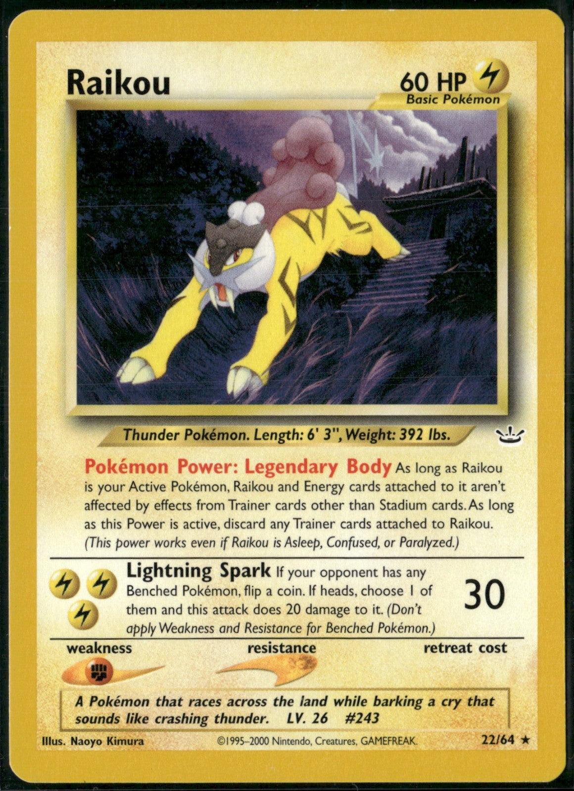 Raikou (22) Unlimited Rare Neo Revelation 22/64 NM
