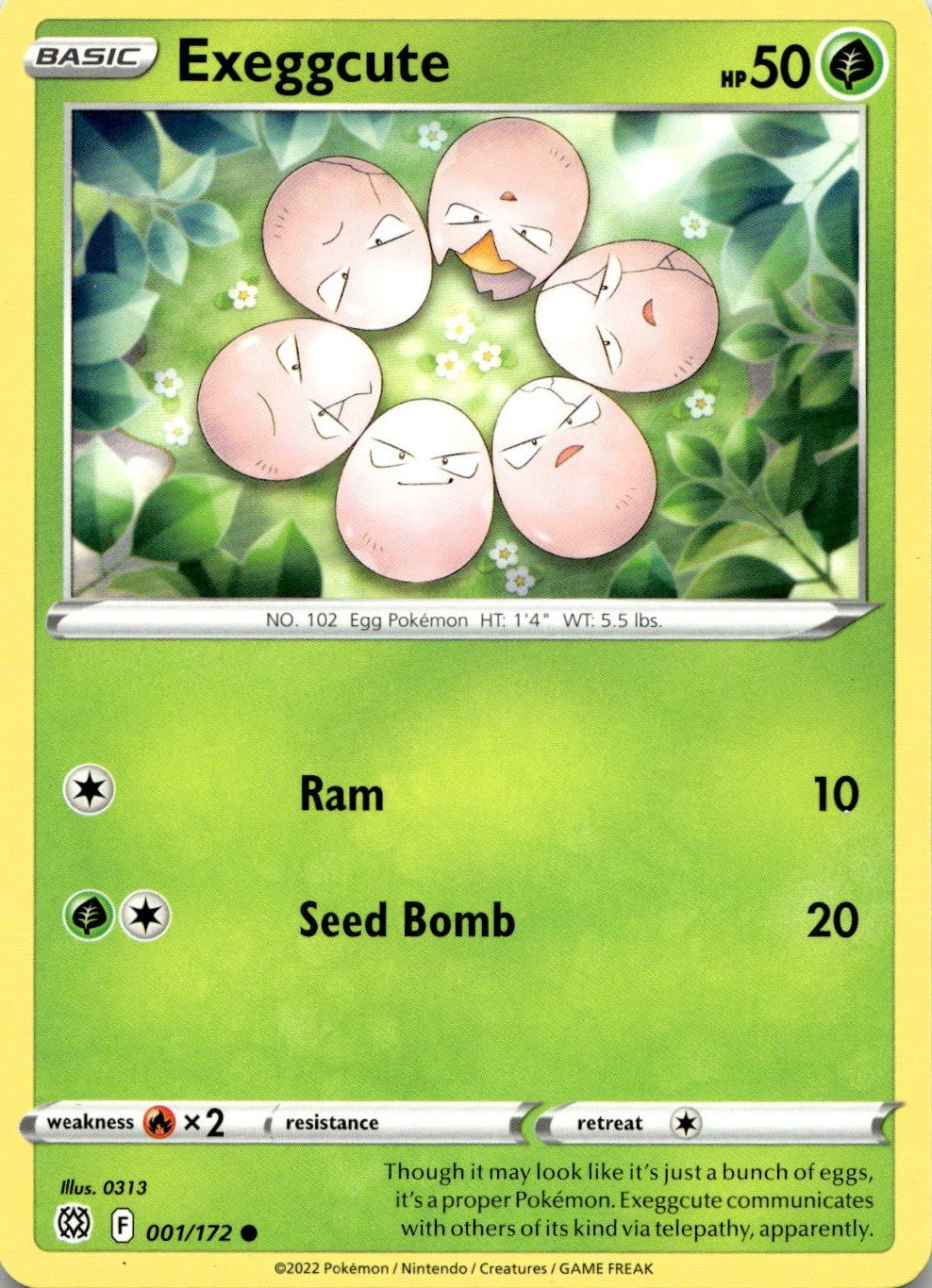 Exeggcute 001/172 Common Brilliant Stars Pokemon Near Mint