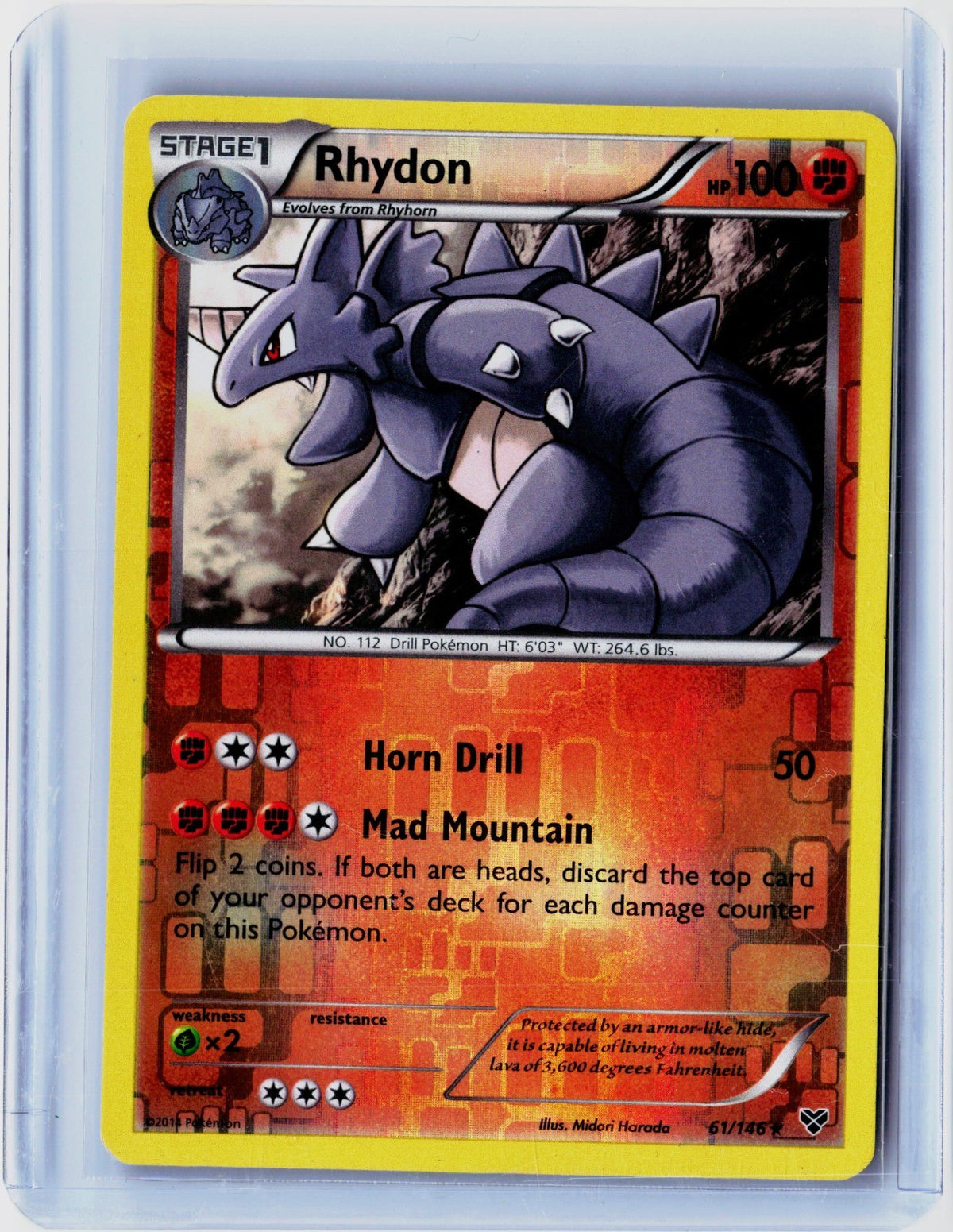 Rhydon Reverse Holo Rare XY Base Set 61/146 NM