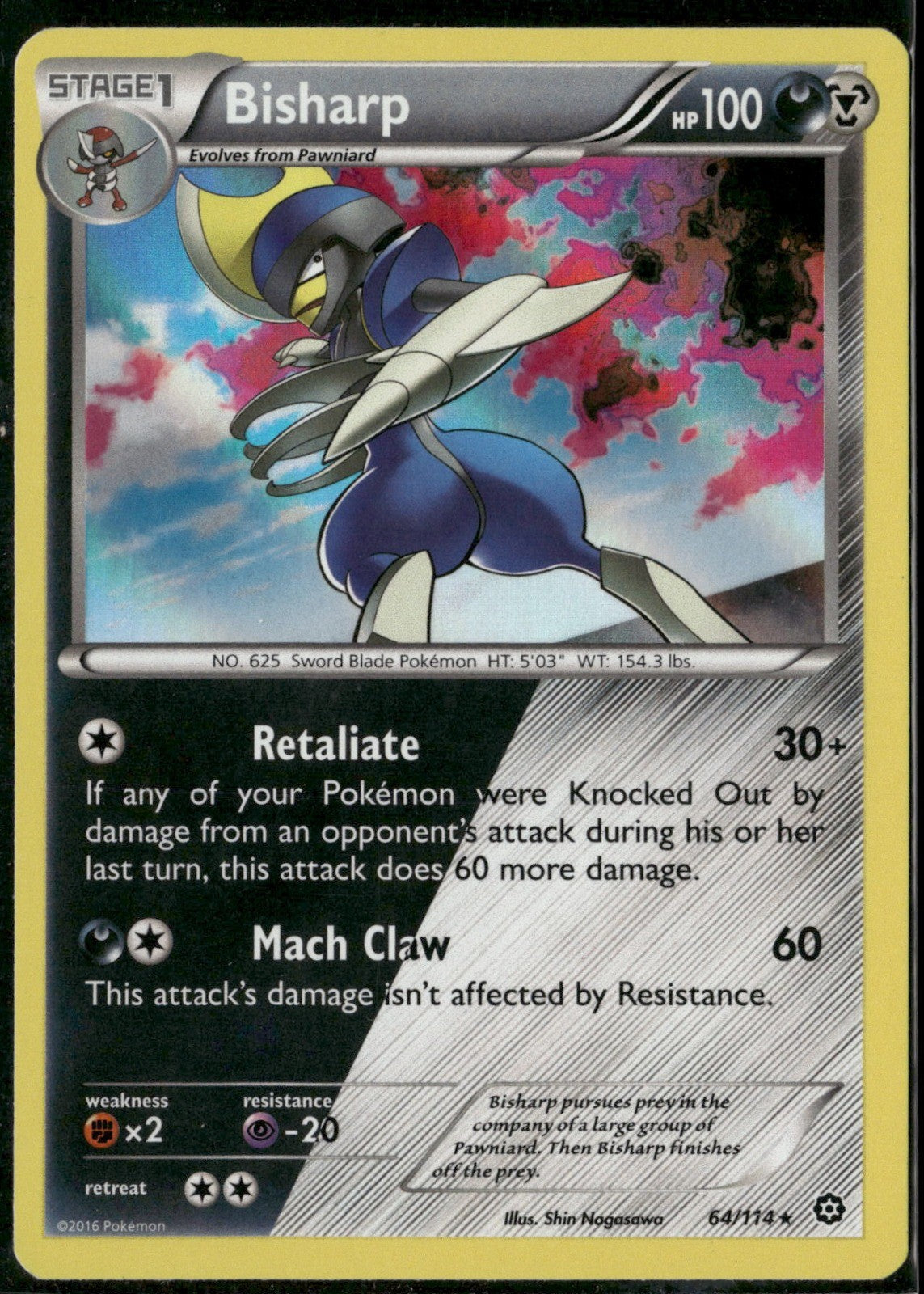 Bisharp Holo Rare XY - Steam Siege 64/114 NM