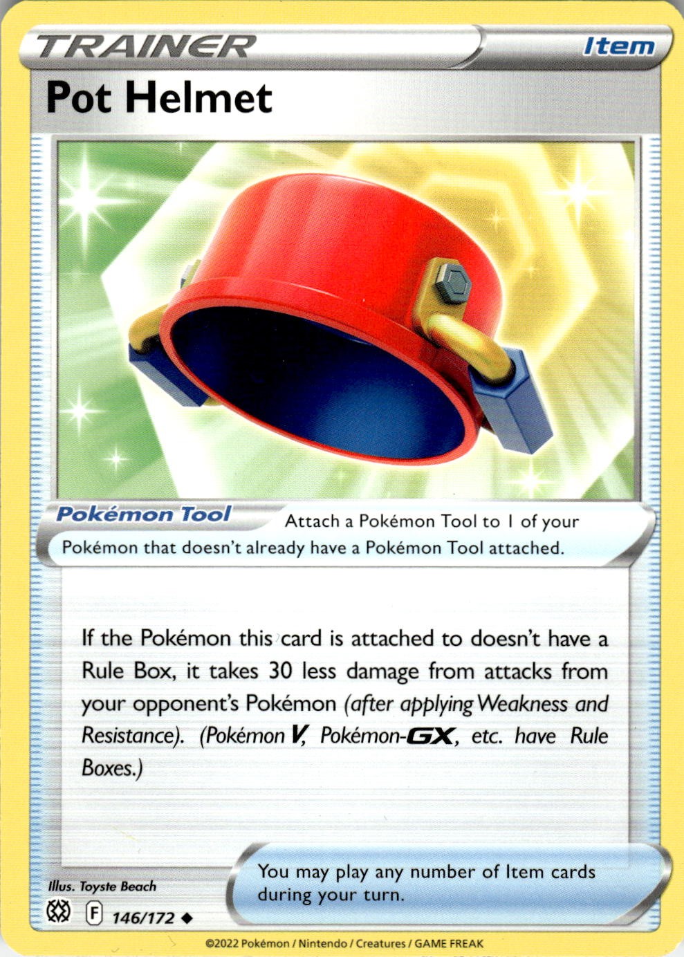2022 POKEMON POT HELMET 146/172 HOLO UNCOMMON PRIZE PACK SERIES CARDS NEAR MINT