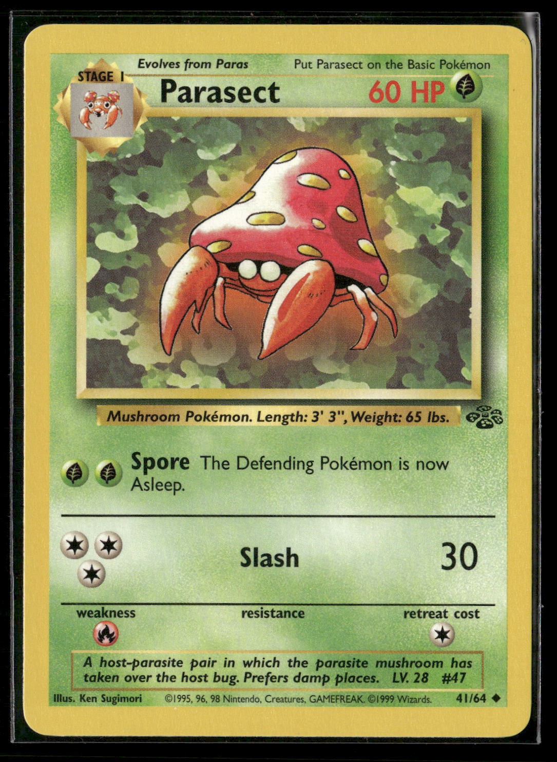 Parasect Unlimited Uncommon Jungle 41/64 NM