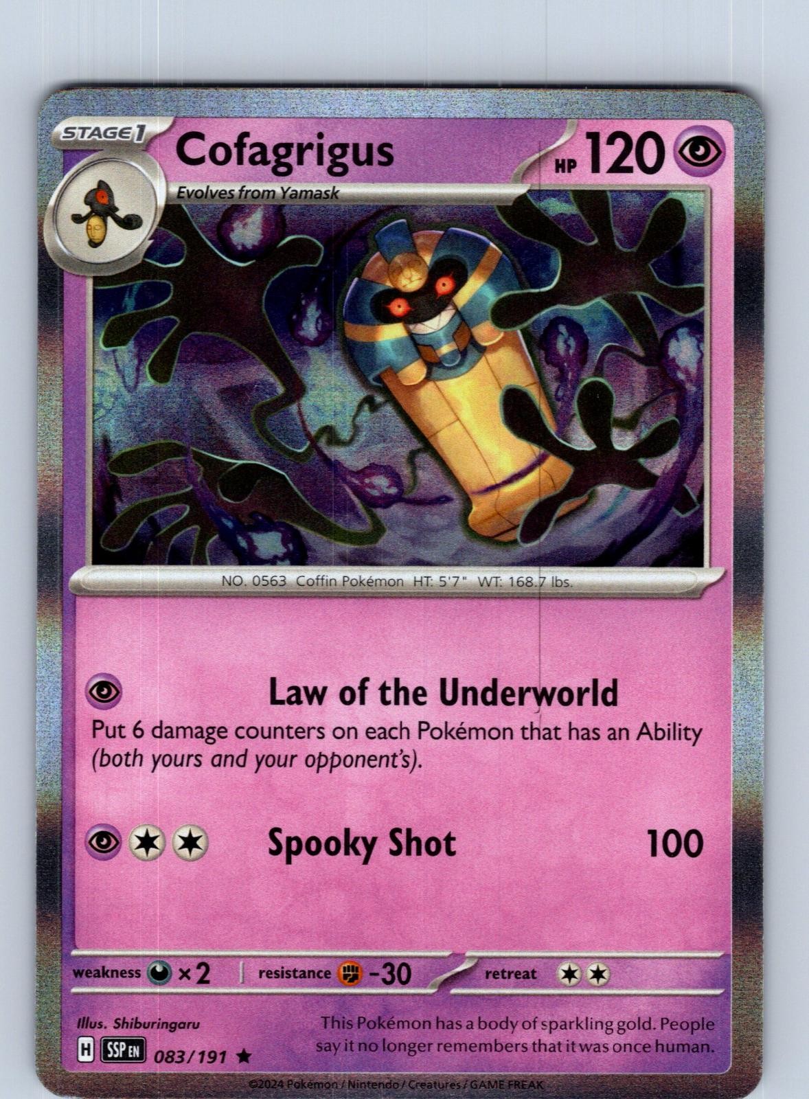 Cofagrigus 083/191 Rare Surging Sparks Pokemon Holo Near Mint