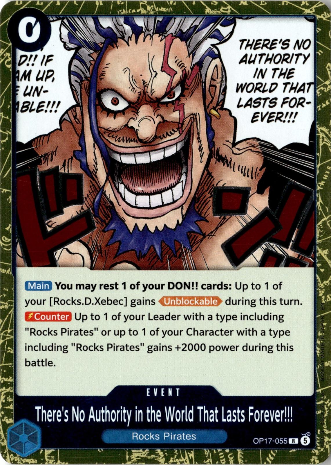 ONE PIECE THERE'S NO AUTHORITY IN THE WORLD THAT LASTS FOREVER! OP17-055 FOIL NM