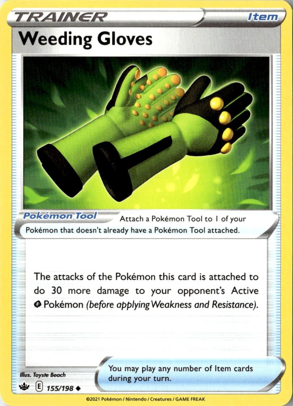 2021 POKEMON WEEDING GLOVES 155/198 UNCOMMON CHILLING REIGN NEAR MINT