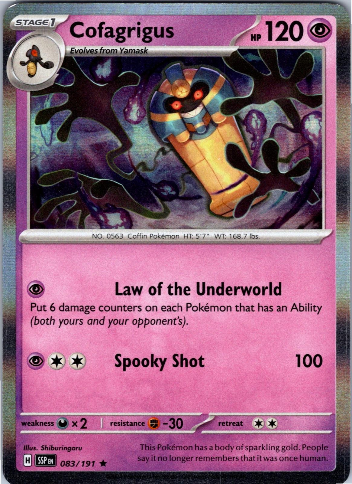 Cofagrigus 083/191 Rare Surging Sparks Pokemon Holo Near Mint