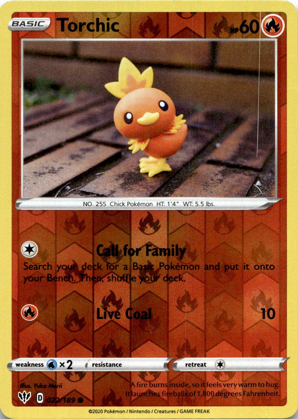 Torchic 022/189 Common Darkness Ablaze Pokemon Reverse Holo Lightly Played