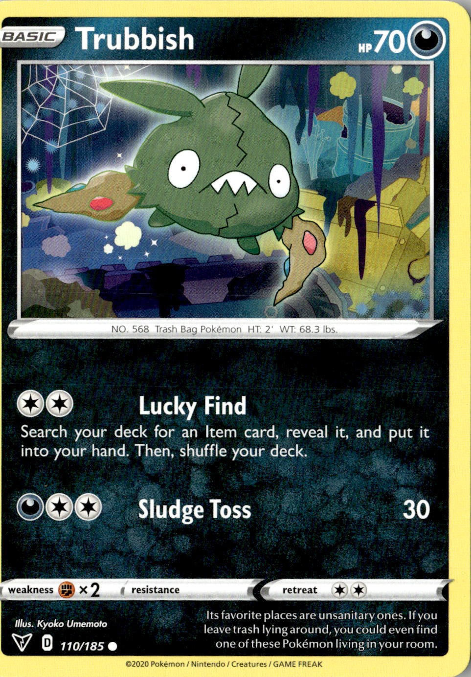 2020 POKEMON TRUBBISH 110/185 COMMON VIVID VOLTAGE NEAR MINT