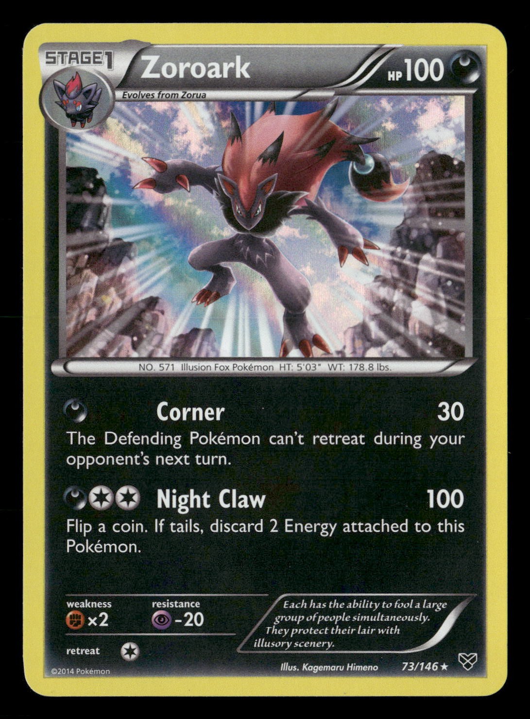 Zoroark Holo Rare XY Base Set 73/146 NM